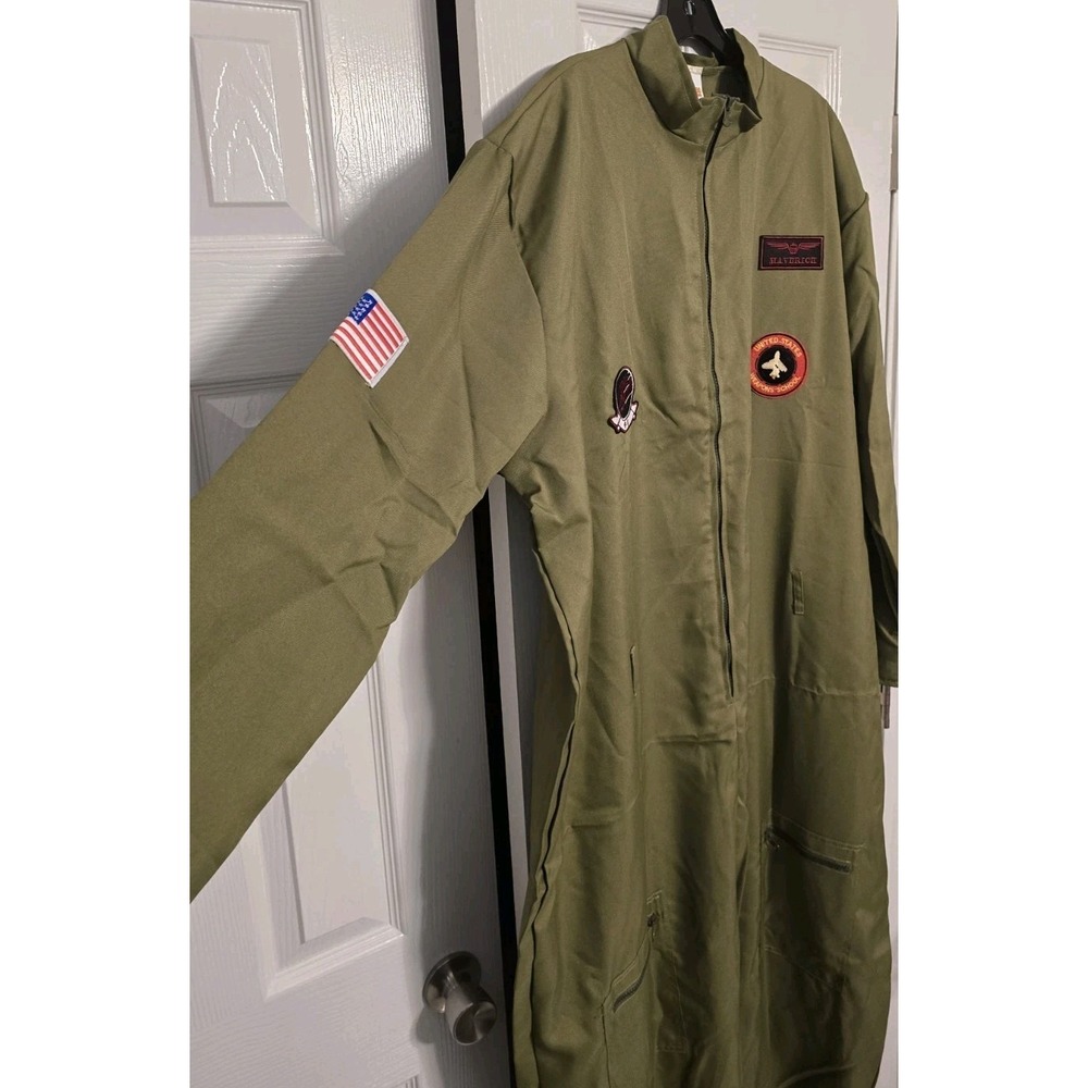 Maxim Party Flight Suit Halloween Costume Adult 2XL Maverick Top Gun Inspired - Picture 2 of 16